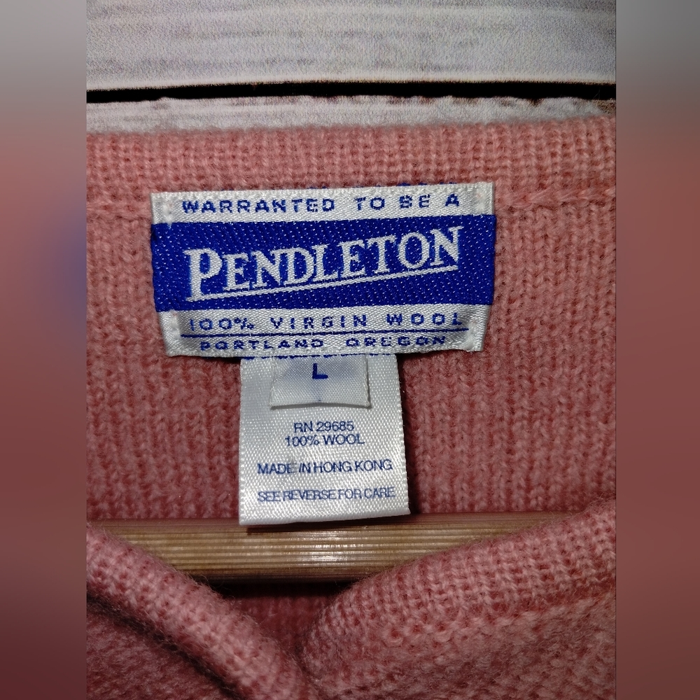 Pendleton 100% Wool Women's Pink Button Cardigan … - image 2